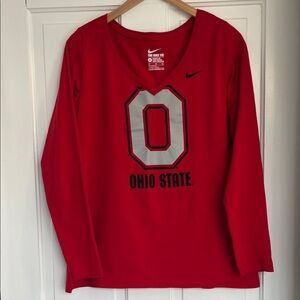Nike Red Ohio State Long Sleeve Tee Size XL Juniors